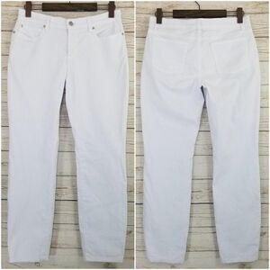 Nwt Eileen Fisher Womens Size 8 Garment Dyed White Slim Ankle Jean Made In Usa